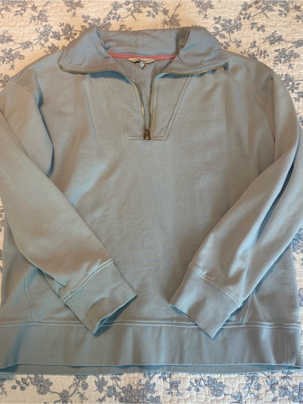 Joules Carrie Blue Quarter-Zip Pullover Sweatshirt Size US10/UK42/EU 42